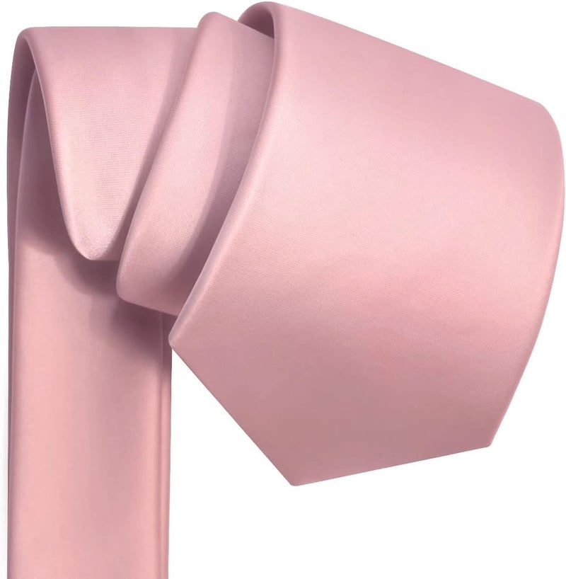 Branduce 3.15"（8cm） Mens Solid Satin Tie Pure Color Necktie + Gift Box - Image 3